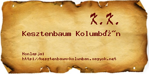Kesztenbaum Kolumbán névjegykártya